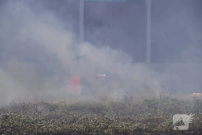 Gras verwoest vanwege brand op braakliggend terrein