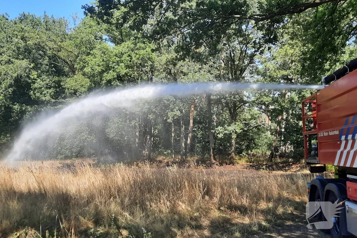 Brandweer blust flinke brand in berm