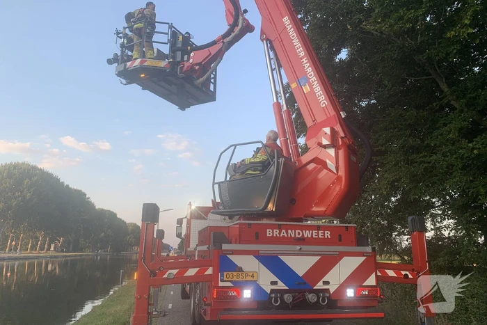 Gevaarlijk hangende tak verwijderd door brandweer