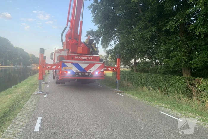 Gevaarlijk hangende tak verwijderd door brandweer