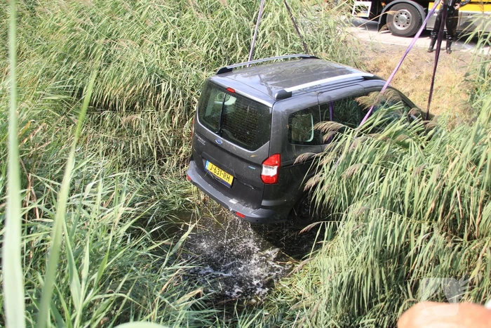Auto te water geraakt na vergeten handrem