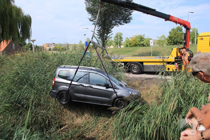 Auto te water geraakt na vergeten handrem