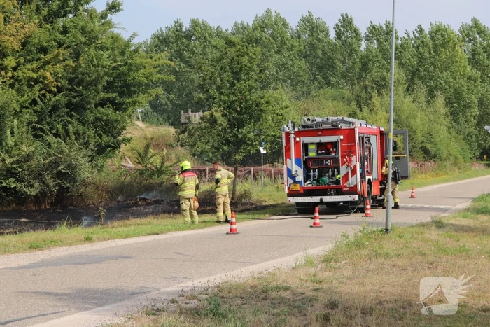 Stuk berm verwoest vanwege brand