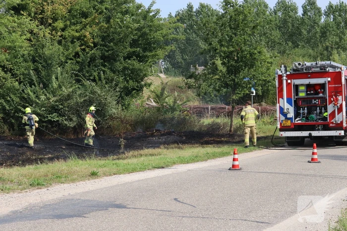 Stuk berm verwoest vanwege brand