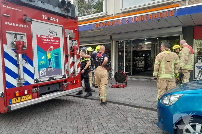 Brand in pand fietsenwinkel