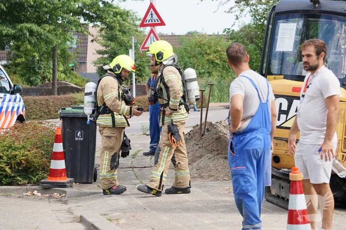 Gaslek door graafwerkzaamheden in De Kooistee