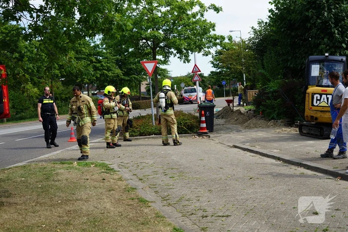 Gaslek door graafwerkzaamheden in De Kooistee
