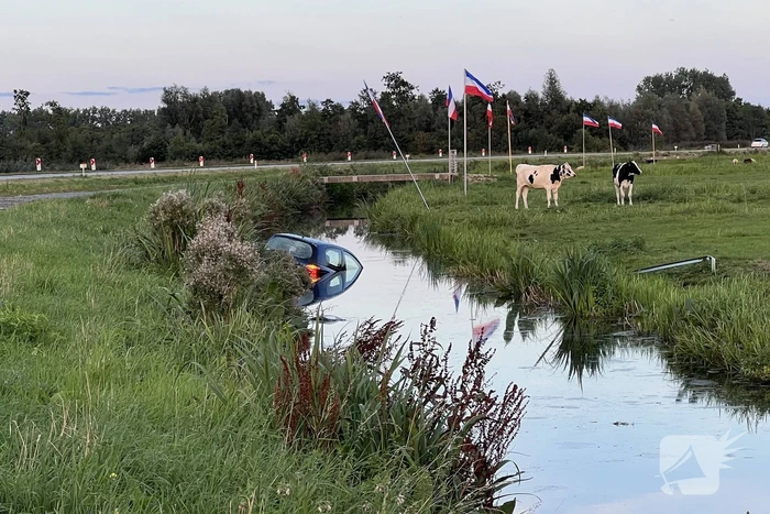 Gewonde nadat auto in water belandt