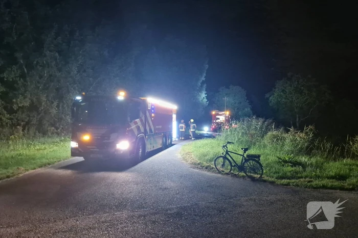 Auto in vlammen op