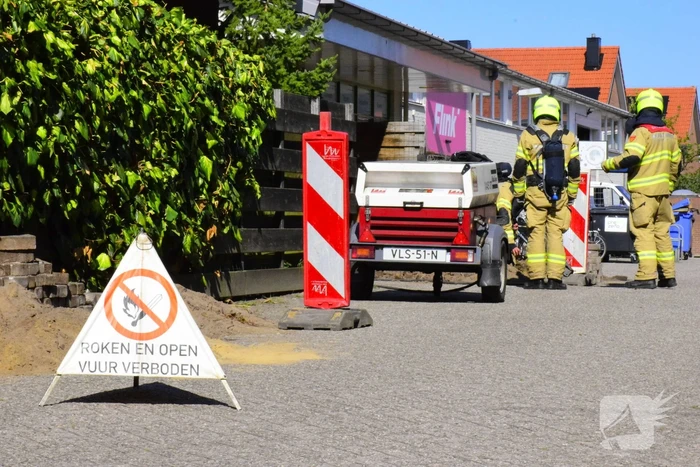 Gasleiding geraakt bij werkzaamheden
