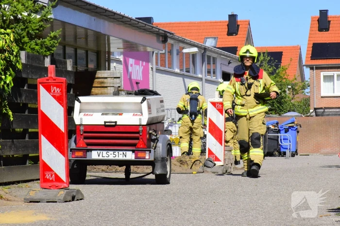 Gasleiding geraakt bij werkzaamheden