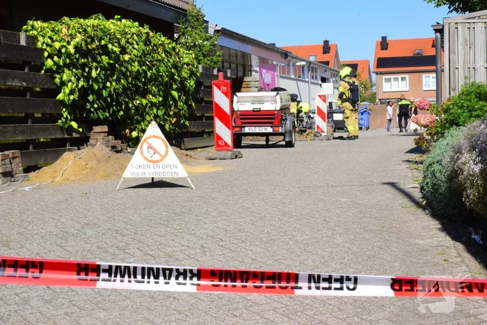 Gasleiding geraakt bij werkzaamheden