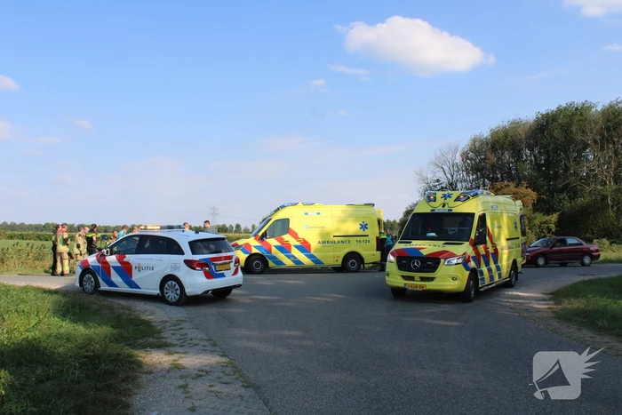 Scootmobiel en racefietser botsen op elkaar