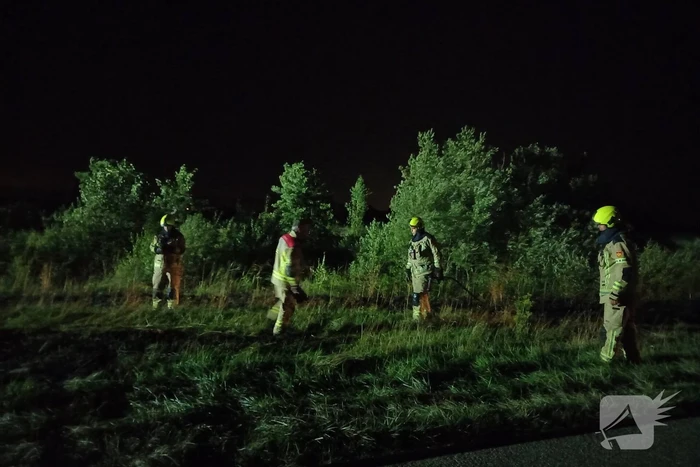 Flink stuk riet verbrand