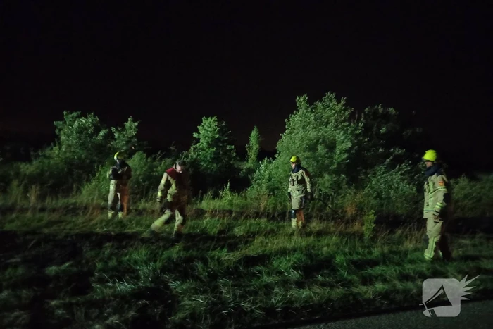 Flink stuk riet verbrand