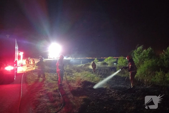 Flink stuk riet verbrand