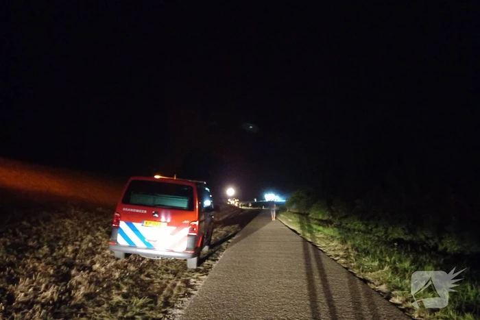 Flink stuk riet verbrand