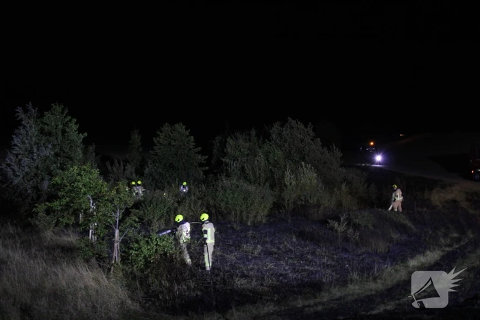 Flink stuk riet verbrand