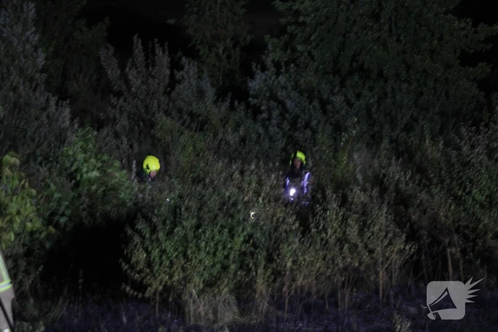 Flink stuk riet verbrand