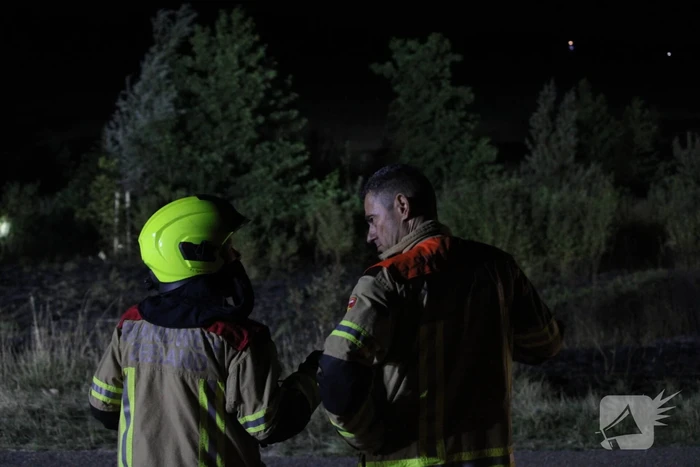 Flink stuk riet verbrand
