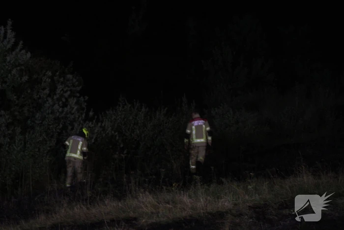 Flink stuk riet verbrand