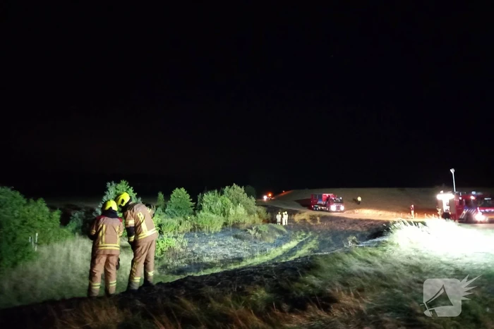 Flink stuk riet verbrand