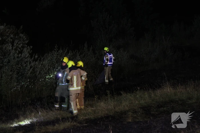 Flink stuk riet verbrand