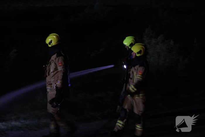 Flink stuk riet verbrand