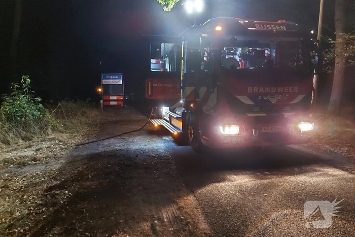 Brandweer blust kleine brand in bos
