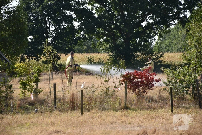 Hevige brand op akker