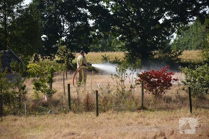Hevige brand op akker