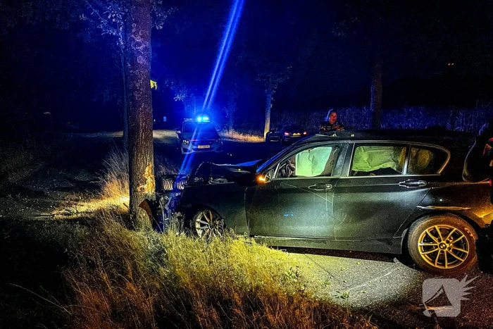 Bestuurster botst met auto tegen boom