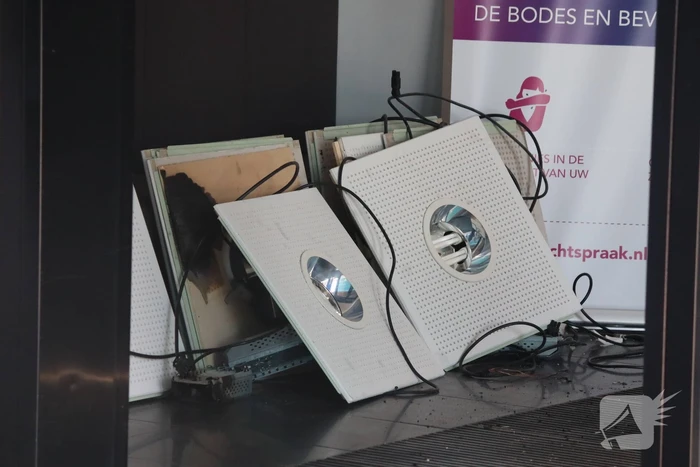 De nieuwe bibliotheek ontruim vanwege brand
