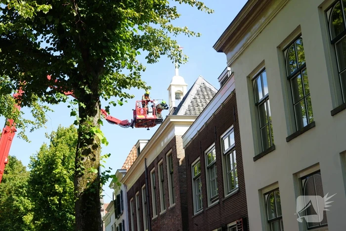 Grote brand op dak van woning