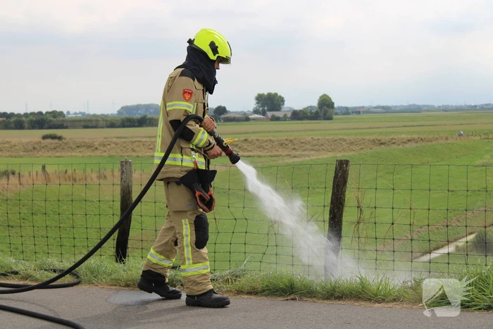 Afrastering beschadigd vanwege brand