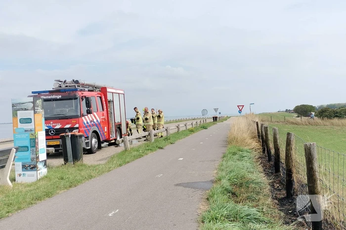 Afrastering beschadigd vanwege brand