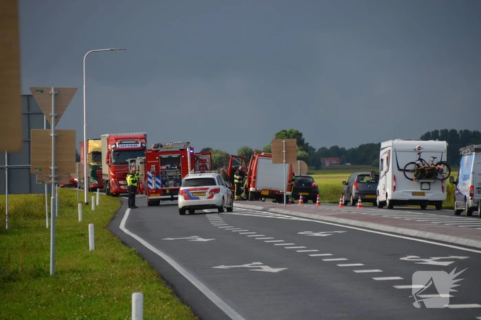 Brand is bestelbus zorg voor flinke file