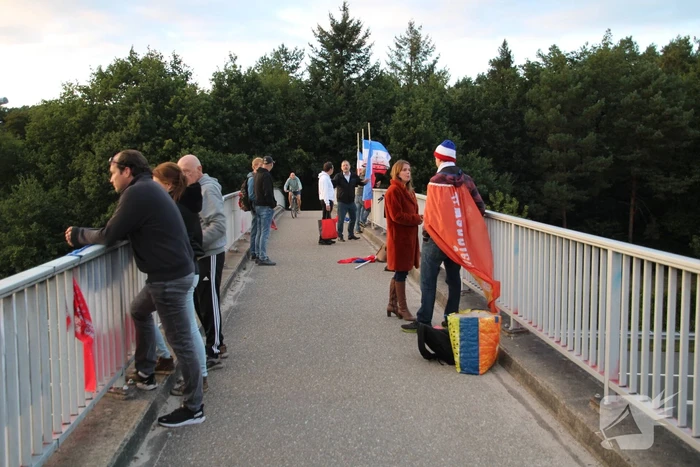Protestactie op viaduct over snelweg