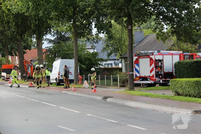 Gasleiding geraakt bij graafwerkzaamheden