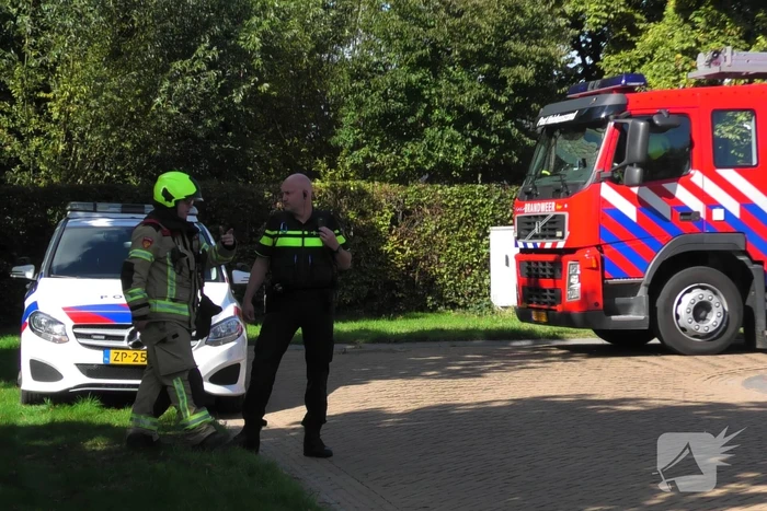 Brandweer blust autobrand
