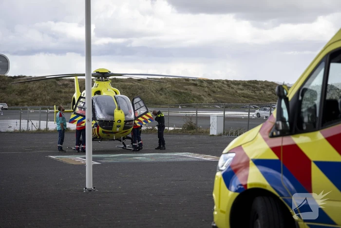 Traumahelikopter landt op circuit