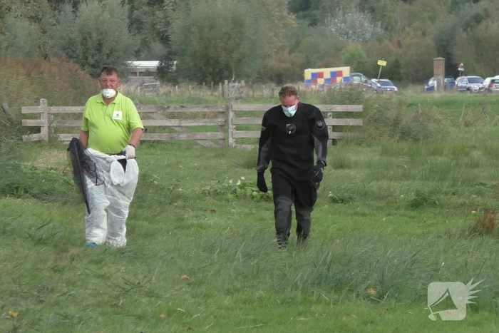 Ganzen met vogelgriep uit water gehaald