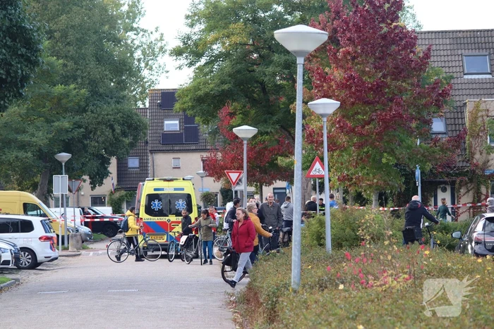 Persoon belandt onder bestelbus