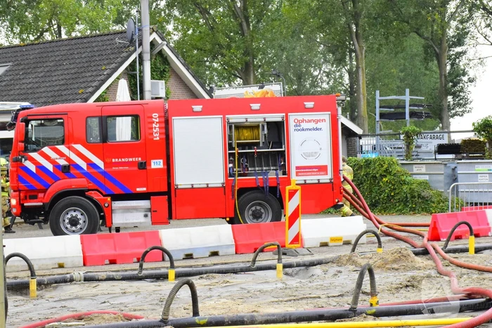 Hogedruk gasleiding geraakt tijdens werkzaamheden