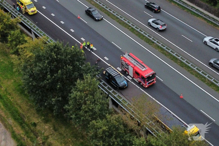 Flinke file vanwege brand in bestelbus