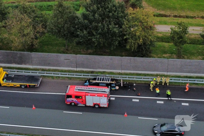 Flinke file vanwege brand in bestelbus