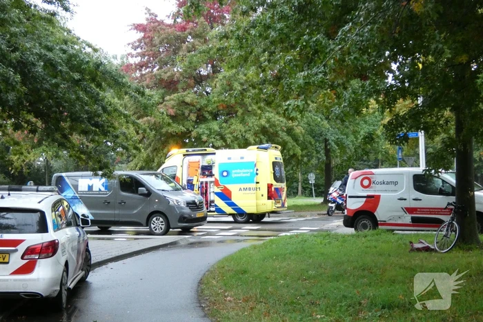 Overstekende fietser botst op bestelbus