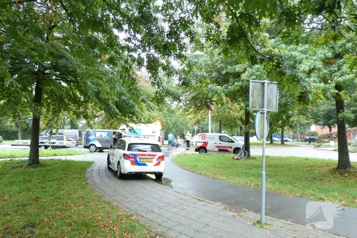 Overstekende fietser botst op bestelbus