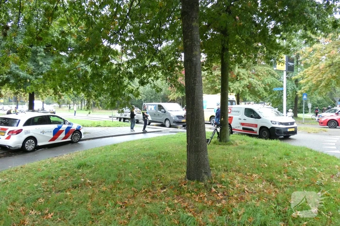 Overstekende fietser botst op bestelbus