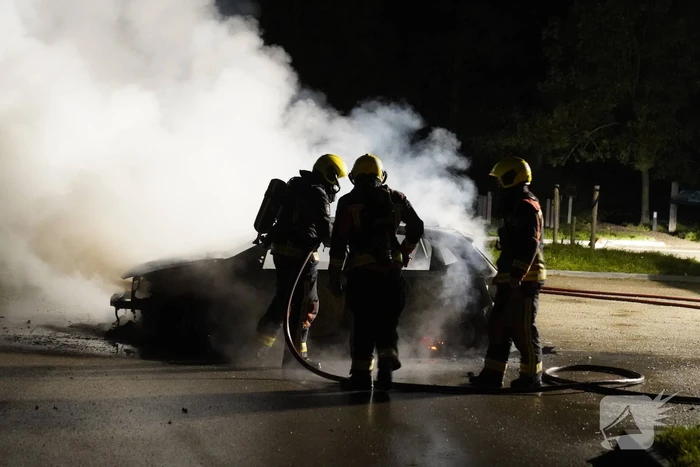 Auto volledig uitgebrand op parkeerplaats
